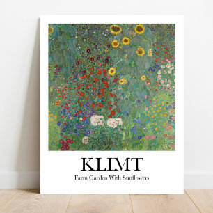 Garten mit Sonnenblumen von Gustav Klimt Poster
