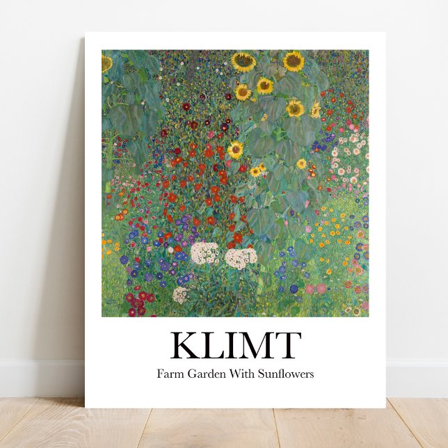 Garten mit Sonnenblumen von Gustav Klimt Poster (Bring Sunshine Home: Klimt's "Farm Garden." Golden hues, vibrant florals)