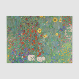 Garten mit Sonnenblumen von Gustav Klimt Seidenpapier