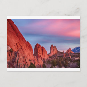 Garten mit Sonnenuntergang Postkarte