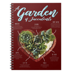 Garten mit Sukkulenten Notizblock
