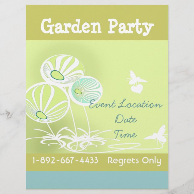Garten Party Blume und Bienen Flyer (Vorne)