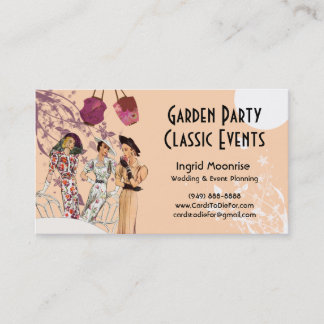 Garten-Party im Pfirsich und in der Pflaume Visitenkarte