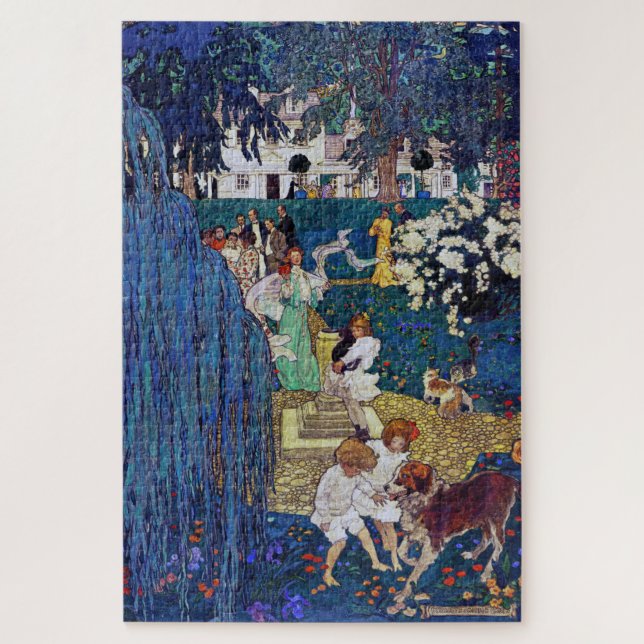 Garten Party mit Hund & Katze, Jessie Willcox Smit (Vertikal)