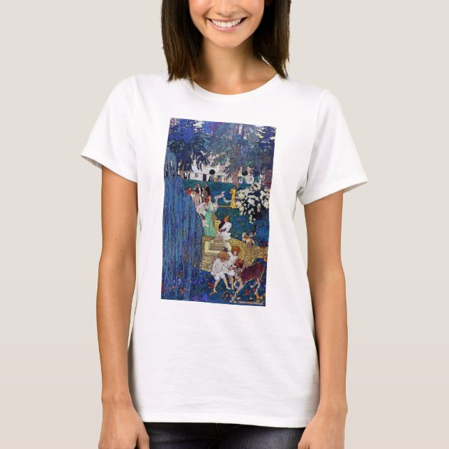 Garten Party mit Hund & Katze, Jessie Willcox Smit T-Shirt (Vorderseite)