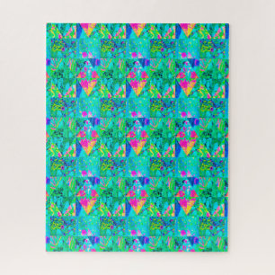 Garten-Quilt-Malerei mit Hortensie und Blautönen