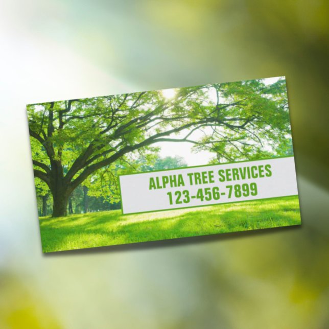 Garten Rasenpflege Landschaftsgärtnerdienst Visitenkarte (Yard Lawn Care Landscaping Tree Trimming Service Business Card)