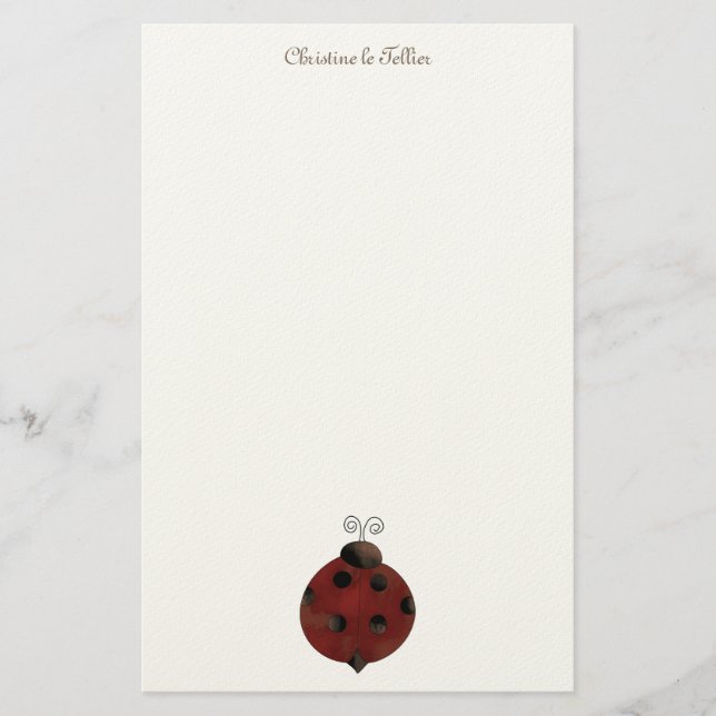 Garten-Sammlung · Marienkäfer Briefpapier (Vorderseite)