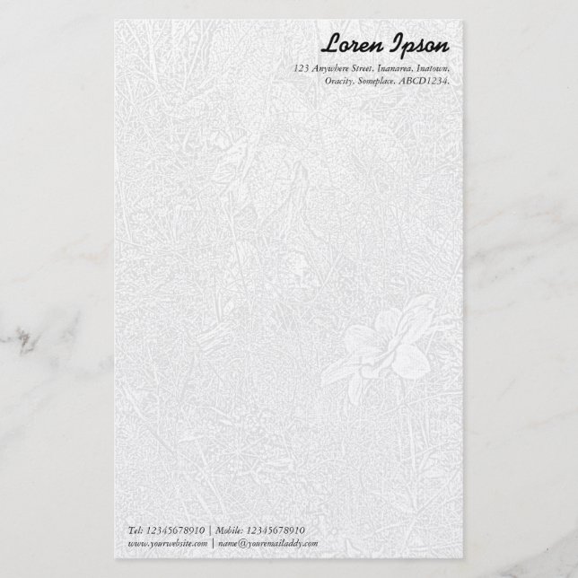 Garten - Subtile Gray Briefpapier (Vorderseite)