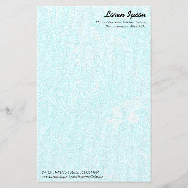 Garten - subtiler Kyan Briefpapier (Vorderseite)