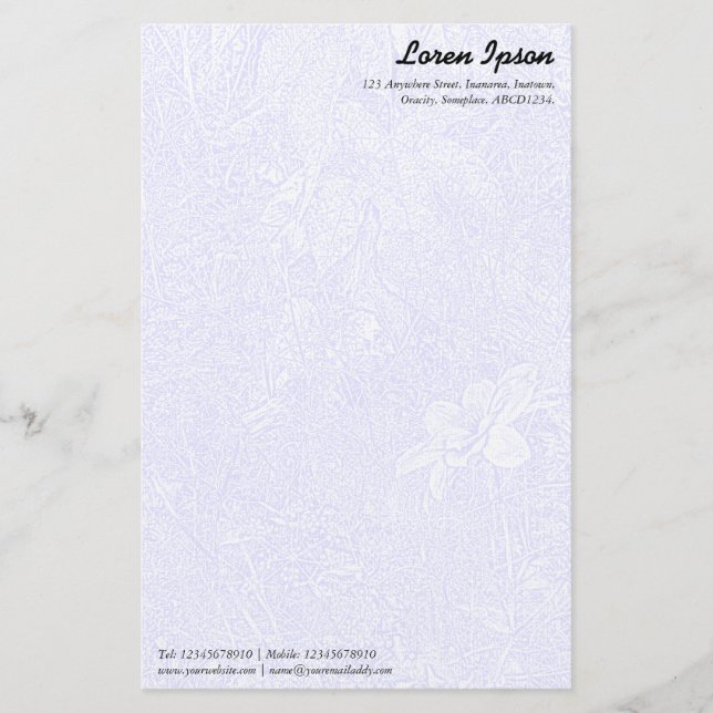 Garten - Subtle Blue Briefpapier (Vorderseite)