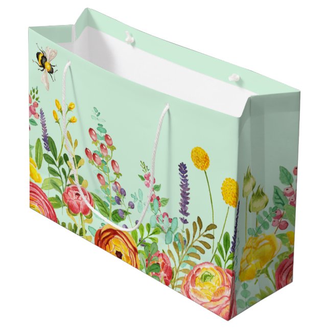 Garten-Summen Große Geschenktüte (Vorderseite Schrägansicht)