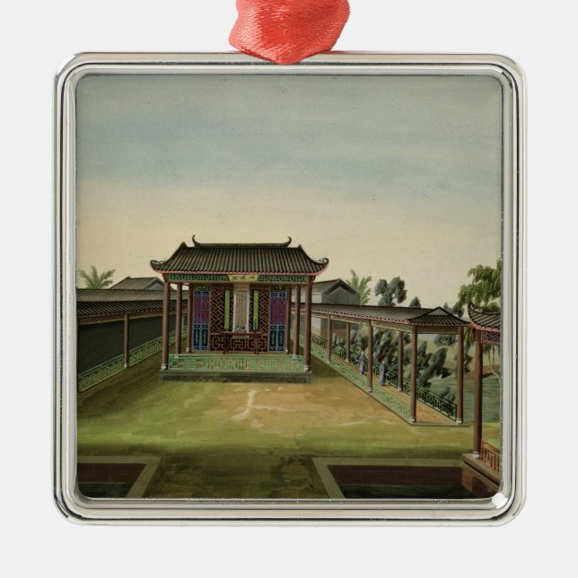 Garten-Szene, c.1820-40 (w/c auf Papier) 2 Ornament Aus Metall (Vorne)