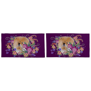 GARTEN-TANZ-CHOW-CHOW - KÖNIGkissenbezugaubergine Kissenbezug