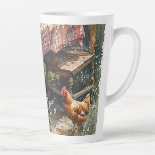 Garten-Tee-Morgen im Cottage-Wasserfarbenstil Milchtasse