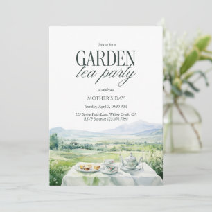 Garten-Teeparty Wasserfarben Elegant Muttertag Einladung