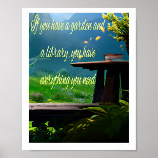 Garten und Bibliothek Poster