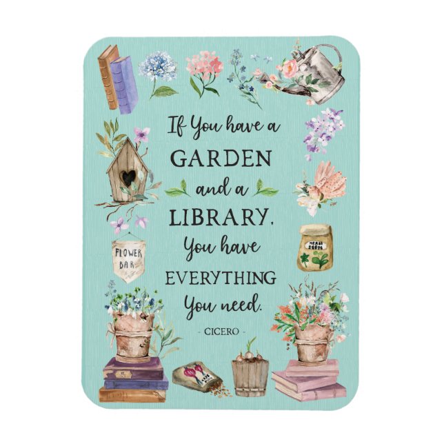 Garten- und Bibliotheksangebot Blumengarten Magnet (Vertikal)