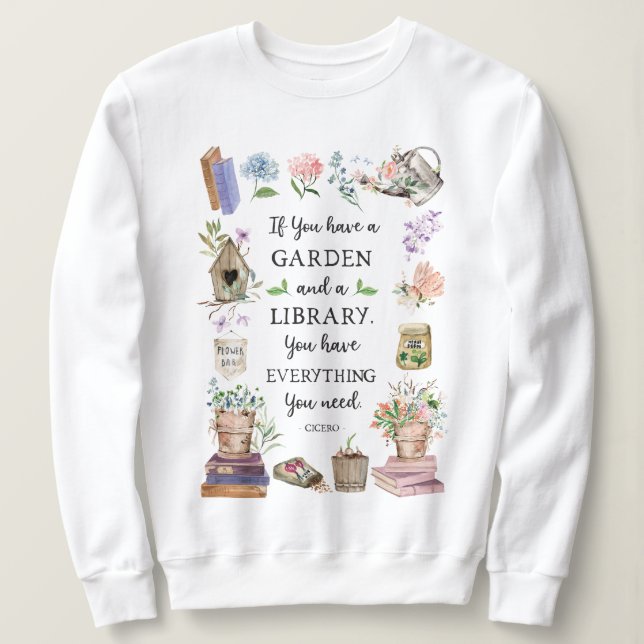 Garten- und Bibliotheksangebot Blumengarten Sweatshirt (Design vorne)