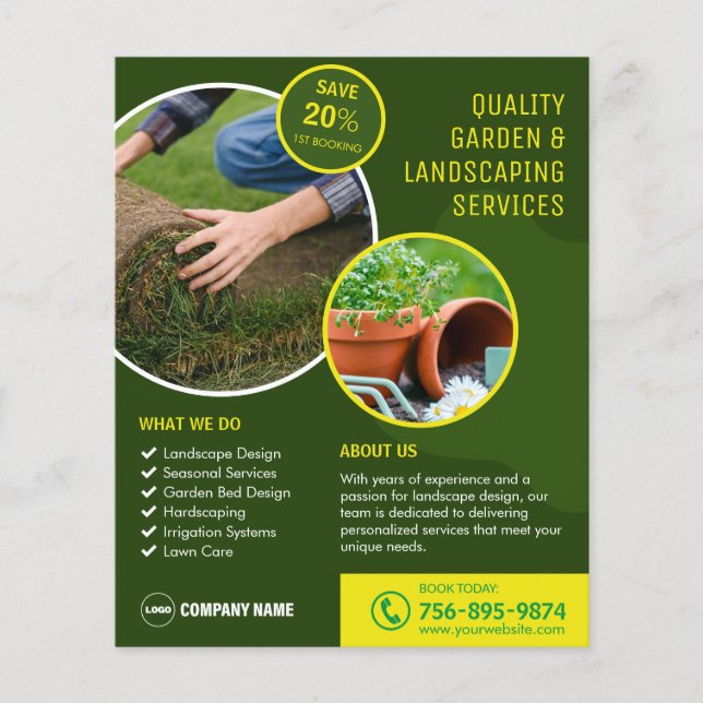 Garten und Landschaft mit maßgeschneiderten Dienst Flyer (Vorne)