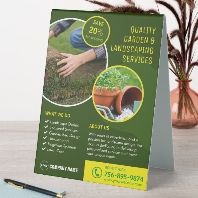 Garten- und Landschaftsdienste Tischaufsteller (In Situ (Tisch))