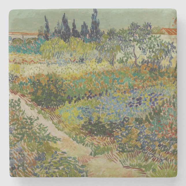Garten von Arles von Vincent Van Gogh Steinuntersetzer (Vorderseite)