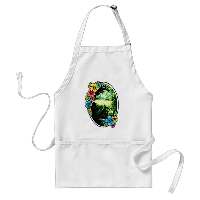 Garten von Eden mit farbenfrohen Rahmen Schürze (Vorne)