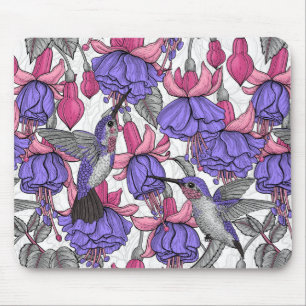 Garten von Hummingvogel, melrose und rosa Mousepad