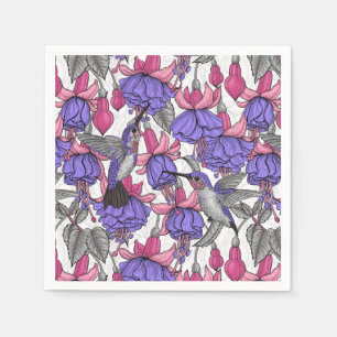 Garten von Hummingvogel, melrose und rosa Serviette