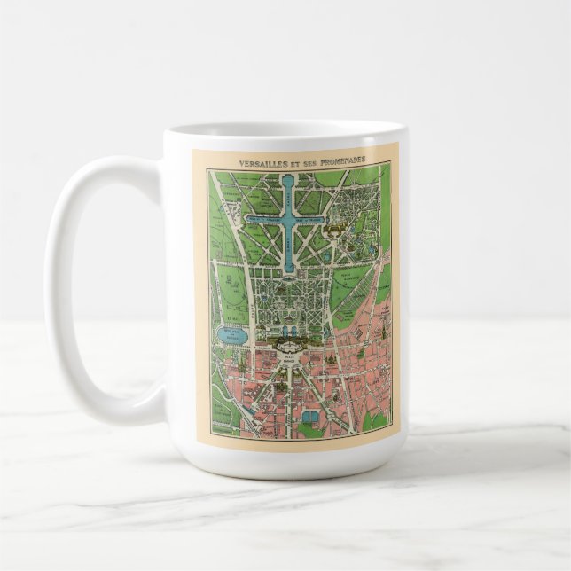 Gärten von Versailles, Vintag 1920 renoviert Kaffeetasse (Links)