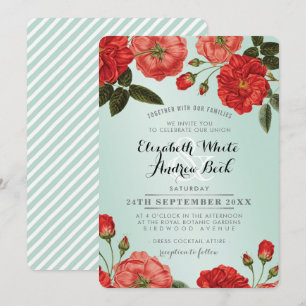 GARTEN WEDDING INVITE Roses Blumenzwerg Einladung