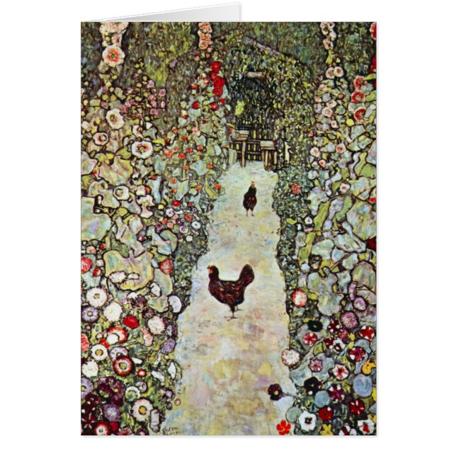 Garten-Weg mit Hühnern durch Gustav Klimt (Vorne)