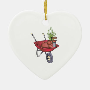 GARTEN WHEELBARROW KERAMIKORNAMENT