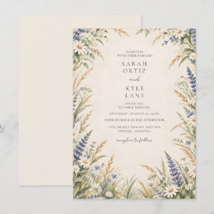 Garten-Wildblumen-Hochzeit im Freien Einladung