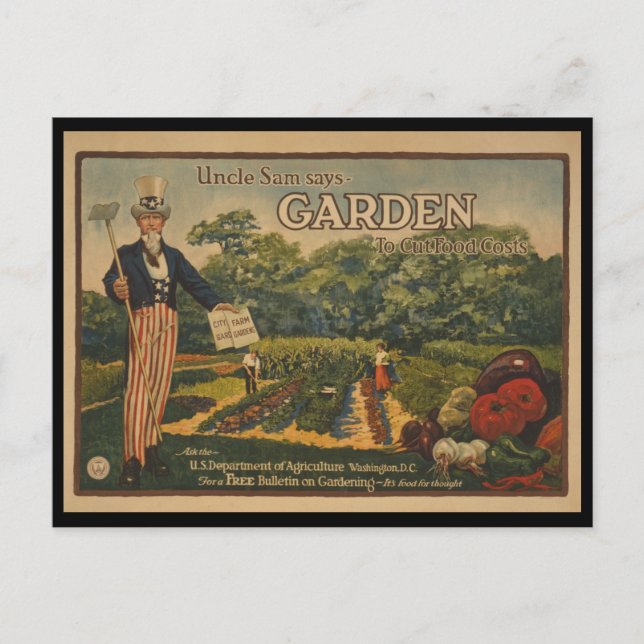 Garten zur Senkung der Lebensmittelkosten Postkarte (Vorderseite)