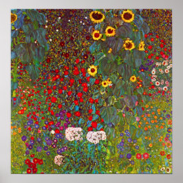 Gartenanlage Gustav Klimt mit Sonnenblumen Poster