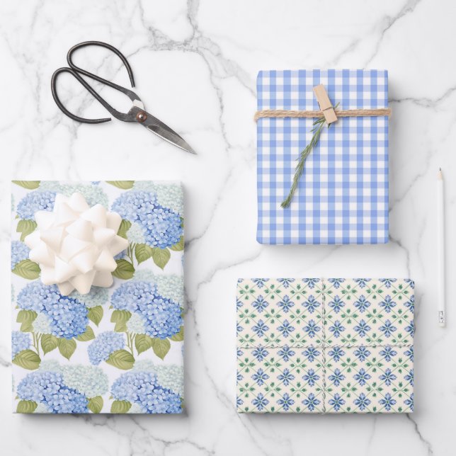 Gartenanlage Hydrangea 3 Geschenkpapier Set (Vorderseite)