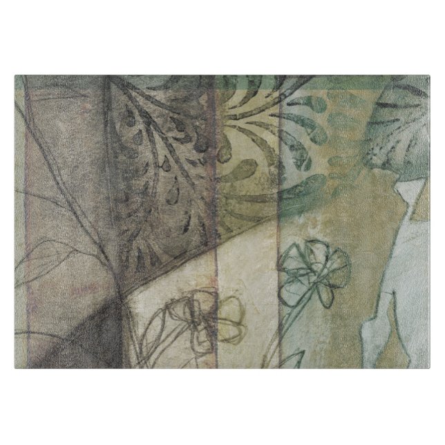 Gartenanlage mit Blätter, Blume und Gras Schneidebrett (Vorderseite)