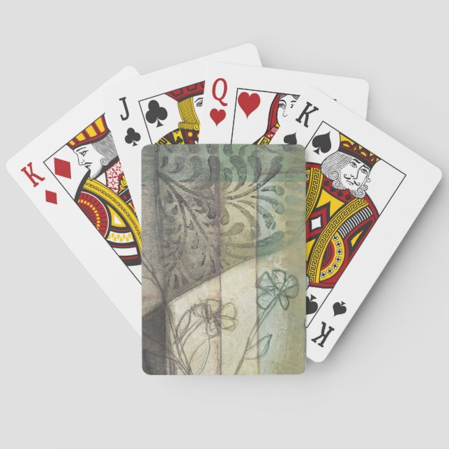 Gartenanlage mit Blätter, Blume und Gras Spielkarten (Rückseite)