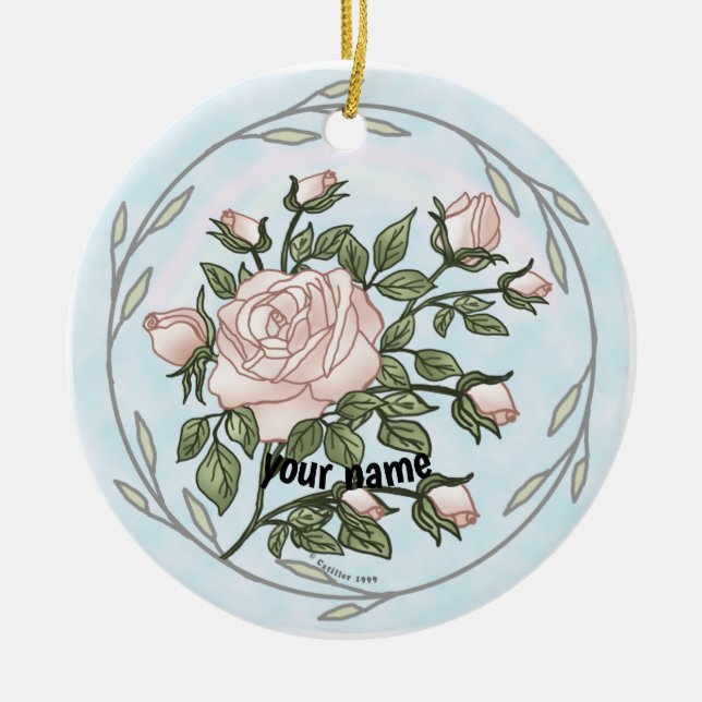Gartenanlagen Rose Keramik Ornament (Vorne)
