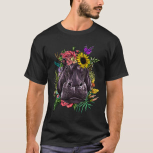 Gartenarbeit 4\Blumen-Nilpferd-Gartenarbeit Botani T-Shirt