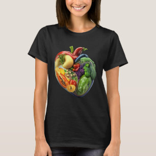 Gartenarbeit 4\Farbige Obst- und Gemüse-Gesundes H T-Shirt