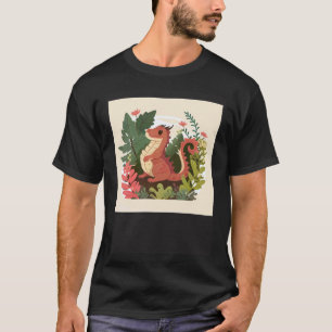 Gartenarbeit 4\Süßer roter Drache in einem Gartenw T-Shirt