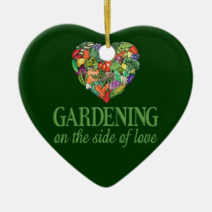 Gartenarbeit auf der Seite der Liebe Keramikornament