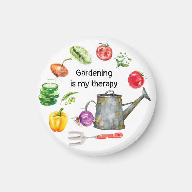 Gartenarbeit ist mein Therapiegemüse zum Bewässern Magnet (Vorne)