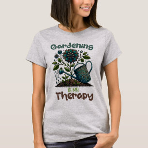 Gartenarbeit ist mein Therapiegrauer T - Shirt