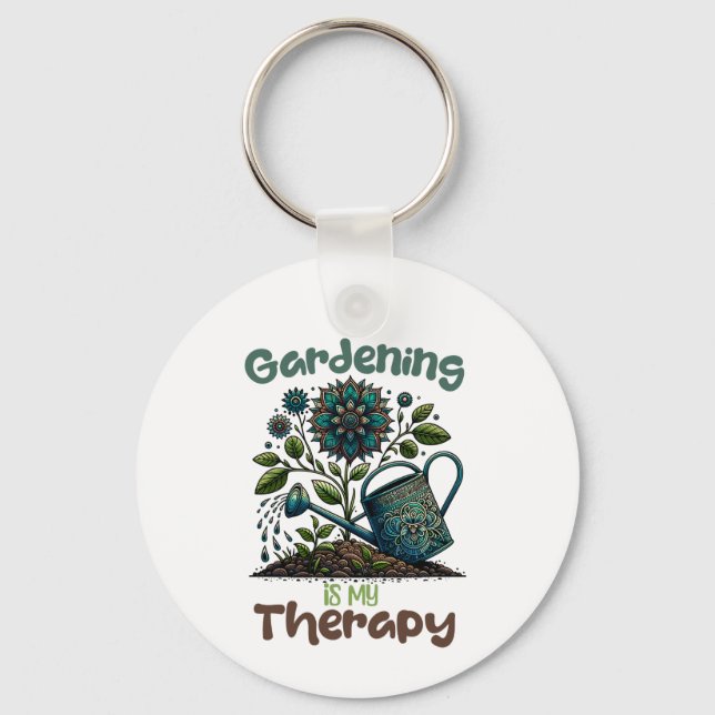 Gartenarbeit ist mein Therapy Schlüsselanhänger (Vorderseite)