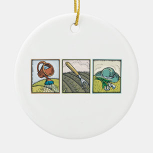 Gartenarbeit Keramik Ornament