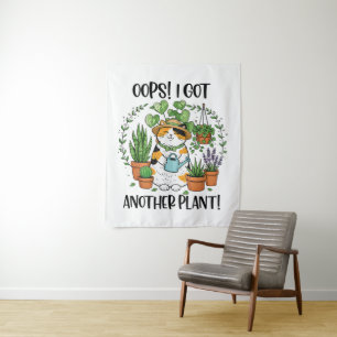 Gartenarbeit Pflanzen Katze Hoppla, ich habe wiede Wandteppich