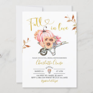 Gartenarbeit Pink Pumpkin Fall in Liebe Brautparty Einladung